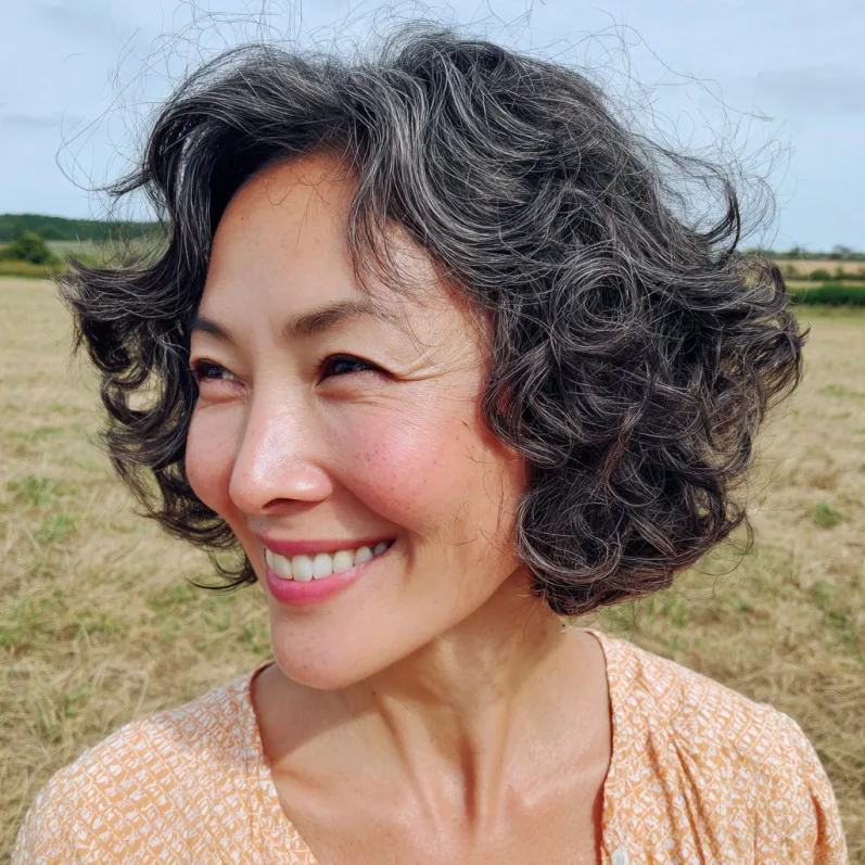 Dynamic Curly Bob with Soft Volume