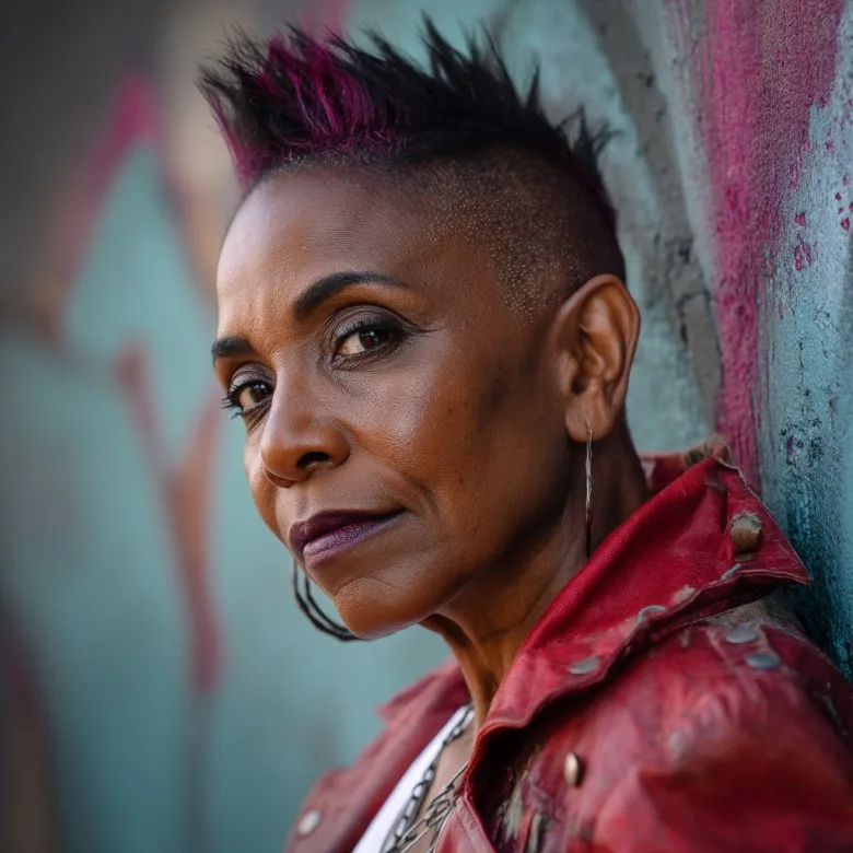 Dynamic Short Mohawk with Bold Magenta Tips