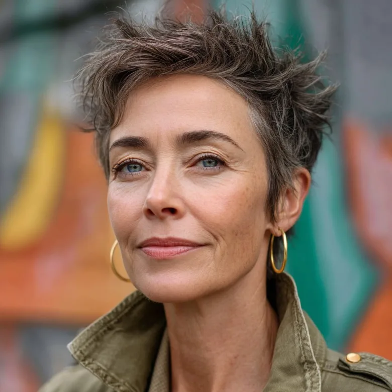 Edgy Short Textured Pixie with Defined Layers