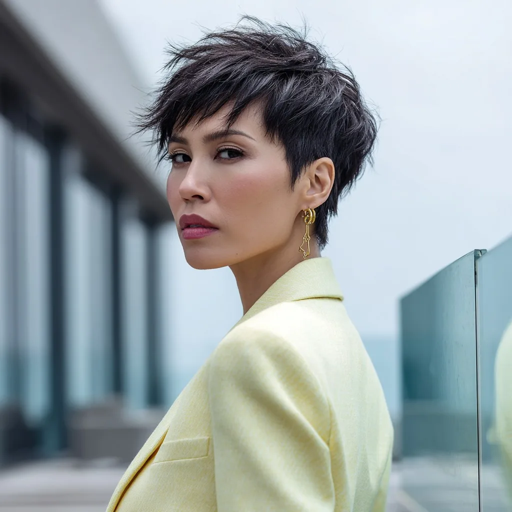 Edgy Textured Pixie Cut with Defined Layers