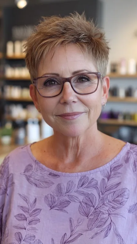 Edgy Textured Pixie for a Bold Mature Look