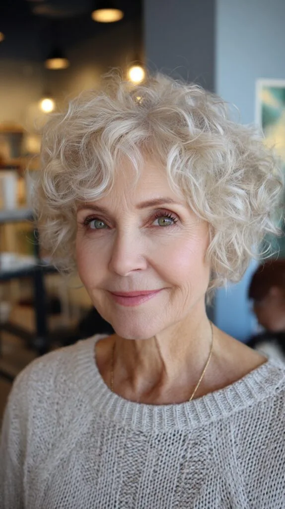 Effortless Ashy-Silver Tousled Curls