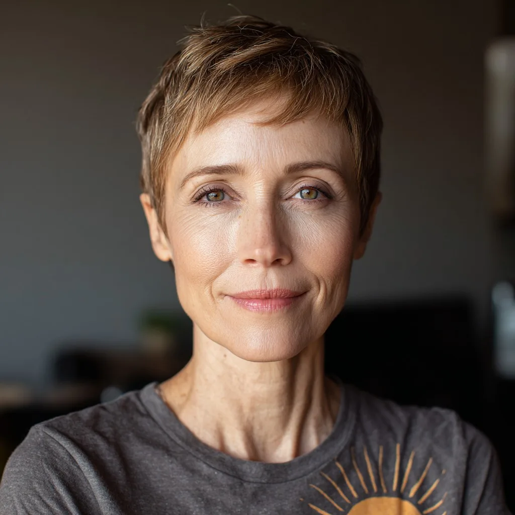Effortlessly Chic Short Pixie Cut with Textured Layers