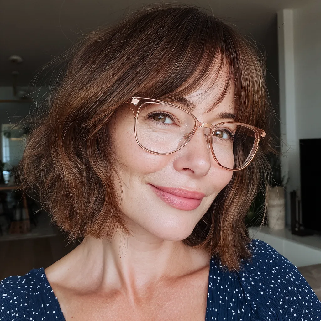 Effortlessly Chic Textured Lob with Birkin Bangs