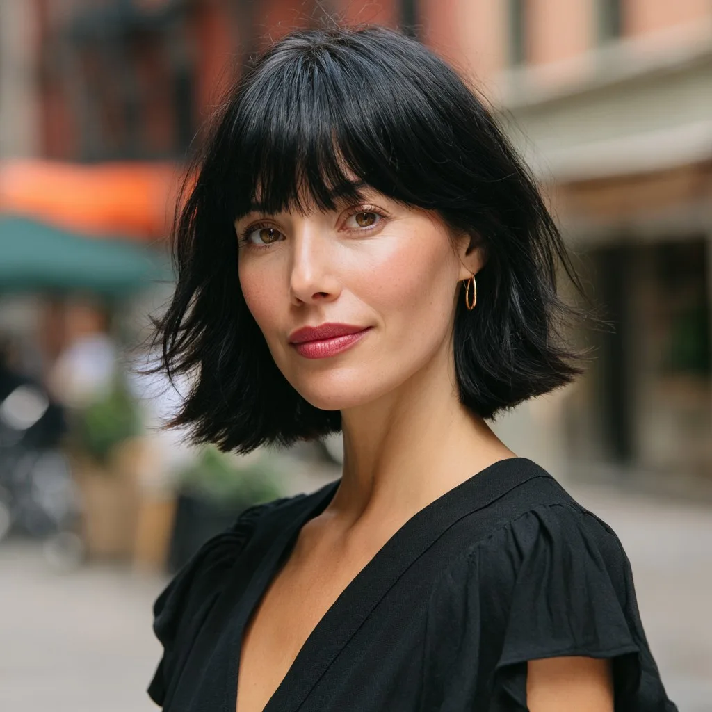 Elegant Choppy Bob with Soft Bangs
