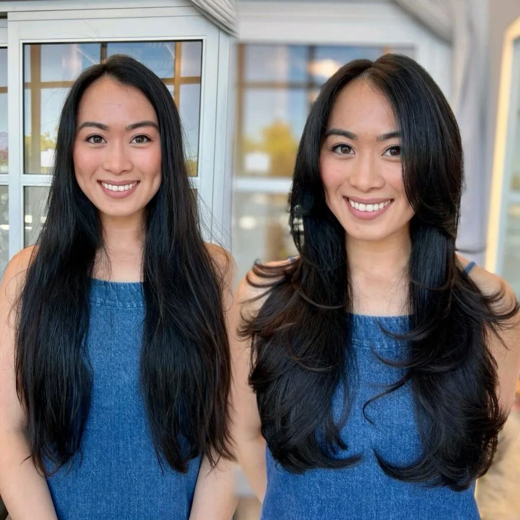 Elegant Long Layered Cut with Soft Face-Framing Layers