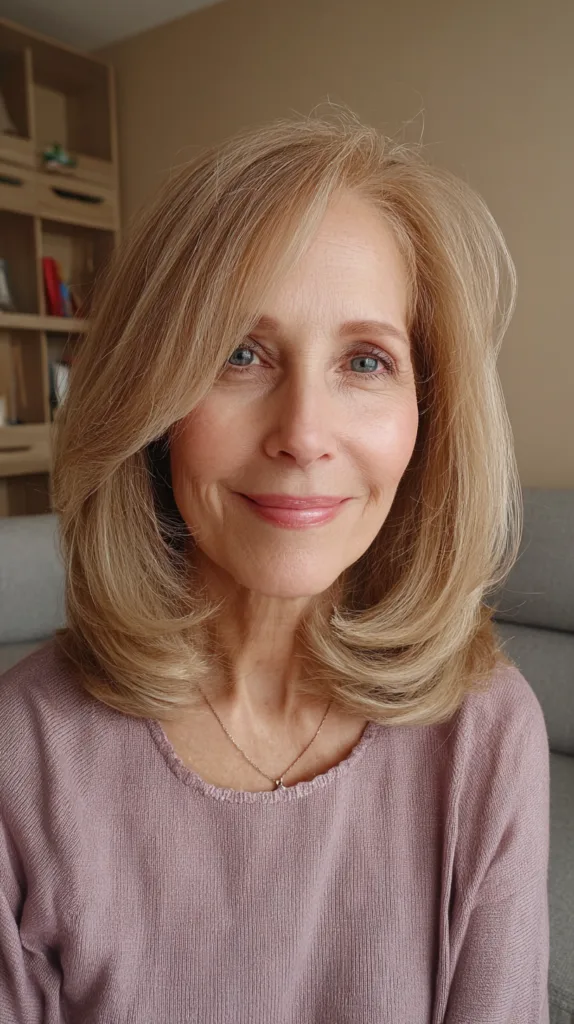 Elegant Mid-Length Voluminous Cut with Soft Face Framing