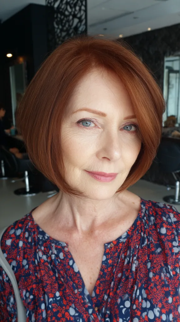 Elegant Red A-Line Bob with Subtle Layers