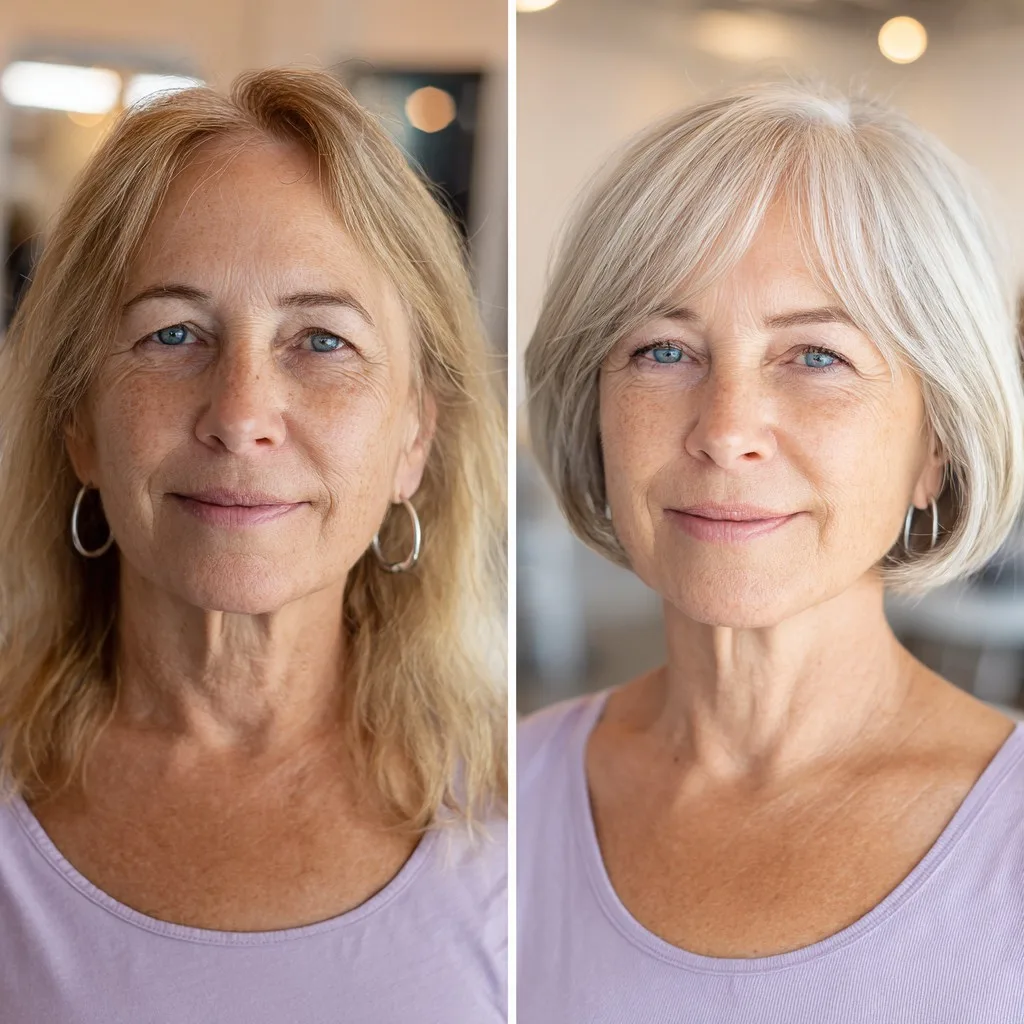 Elegant Silver Bob with Soft Layers