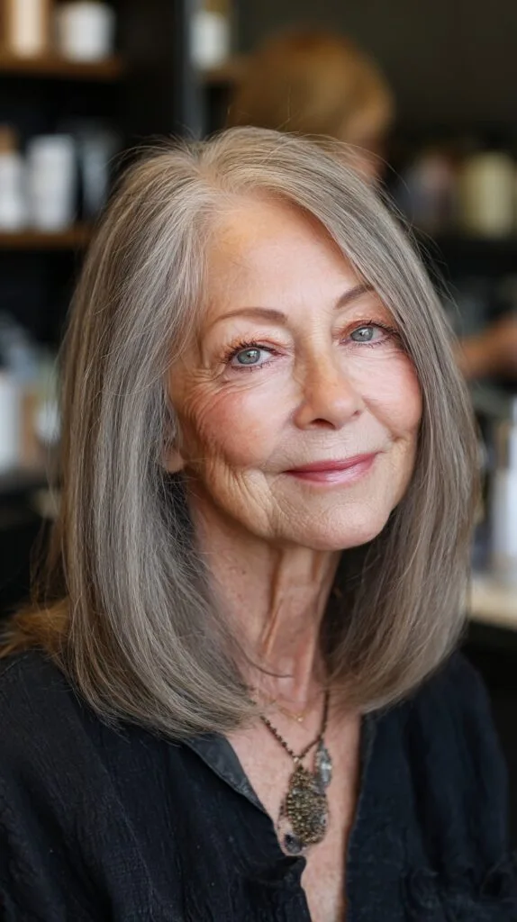 Elegant Silver Sheen with Natural Waves