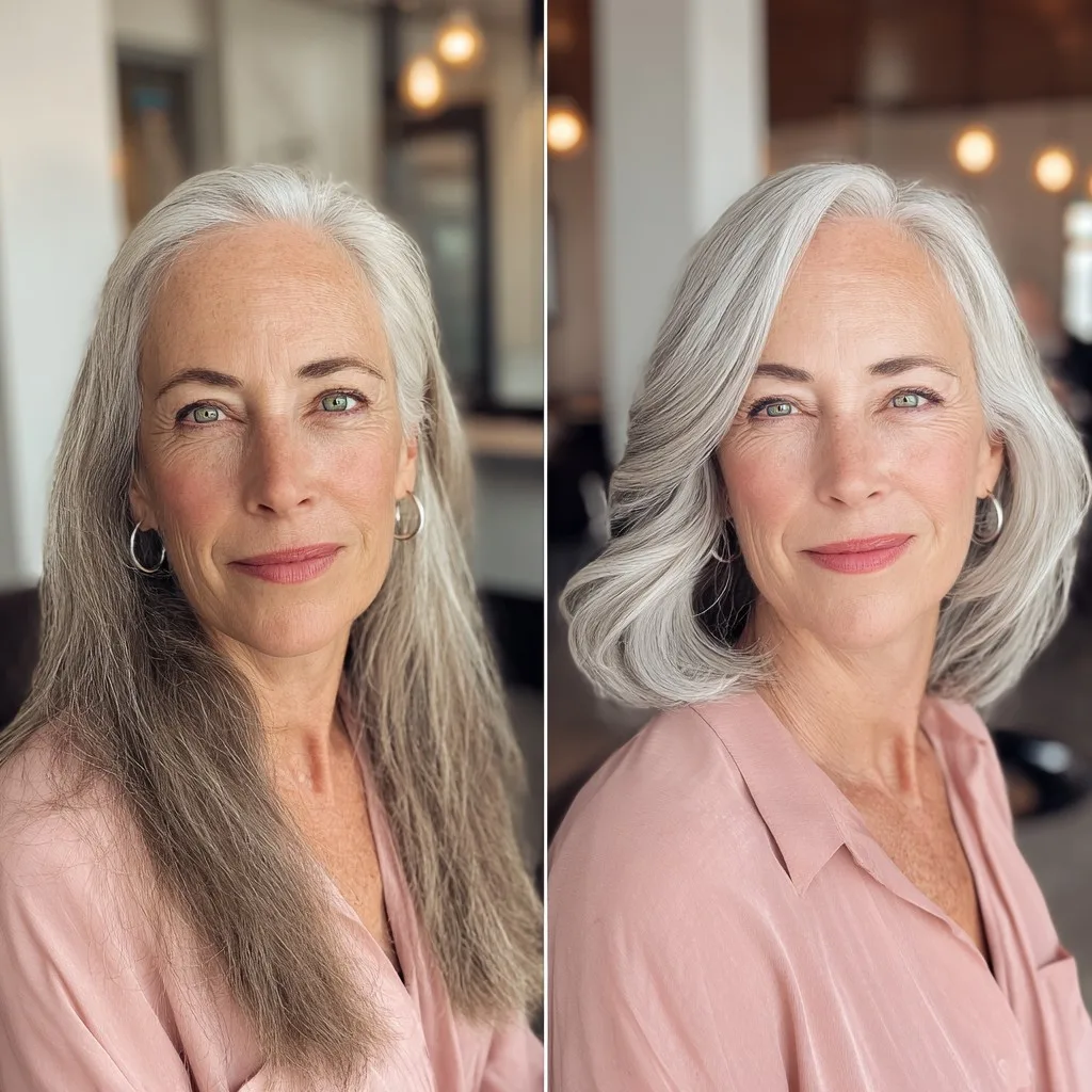 Elegant Silver Waves with Soft Layers