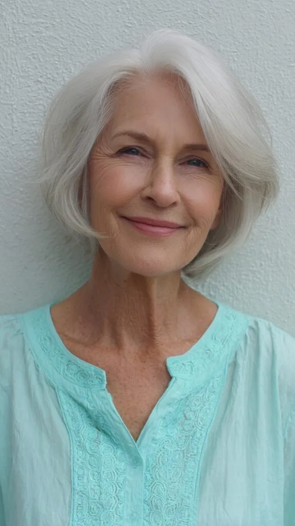 Elegant Silvery Flow with Gentle Waves