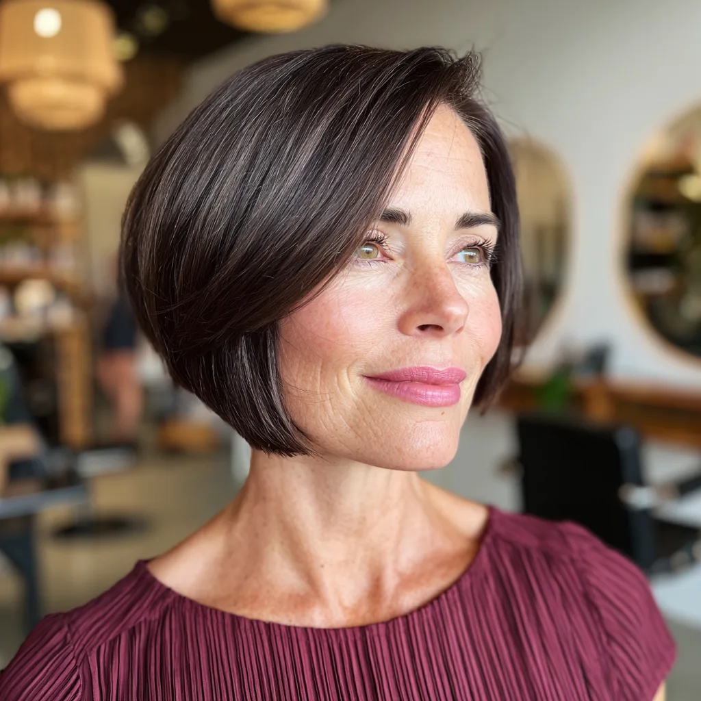 Elegant Sleek Bob with Subtle Side Part
