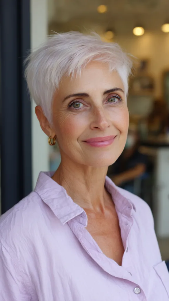 Elegant Textured Pixie Cut with Soft Lavender Tones