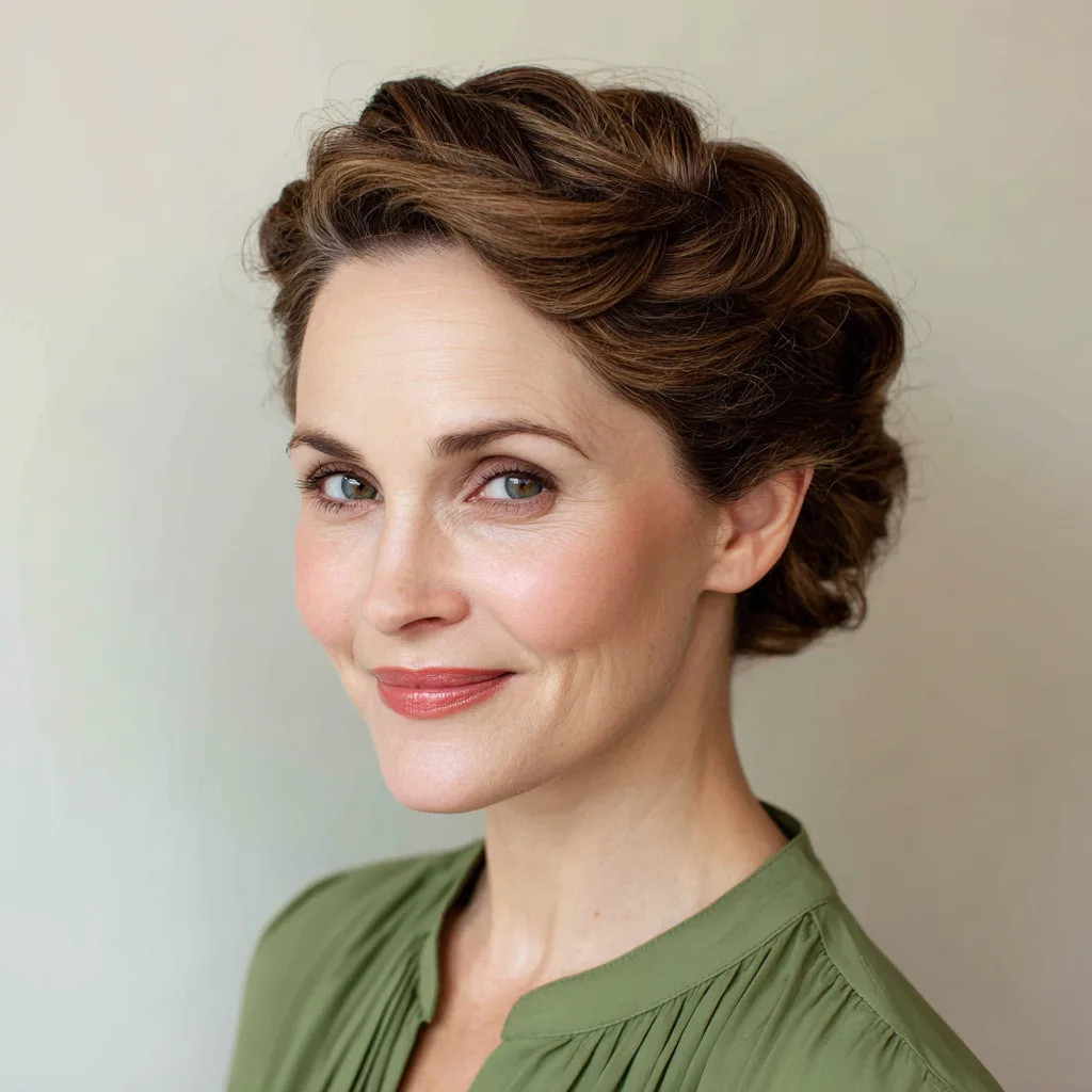 Elegant Vintage-Inspired Twisted Updo with Soft Volume