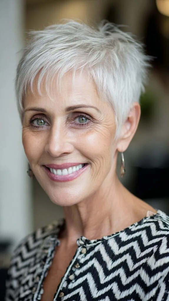 Feathered White Pixie with Forward-Swept Micro Fringe