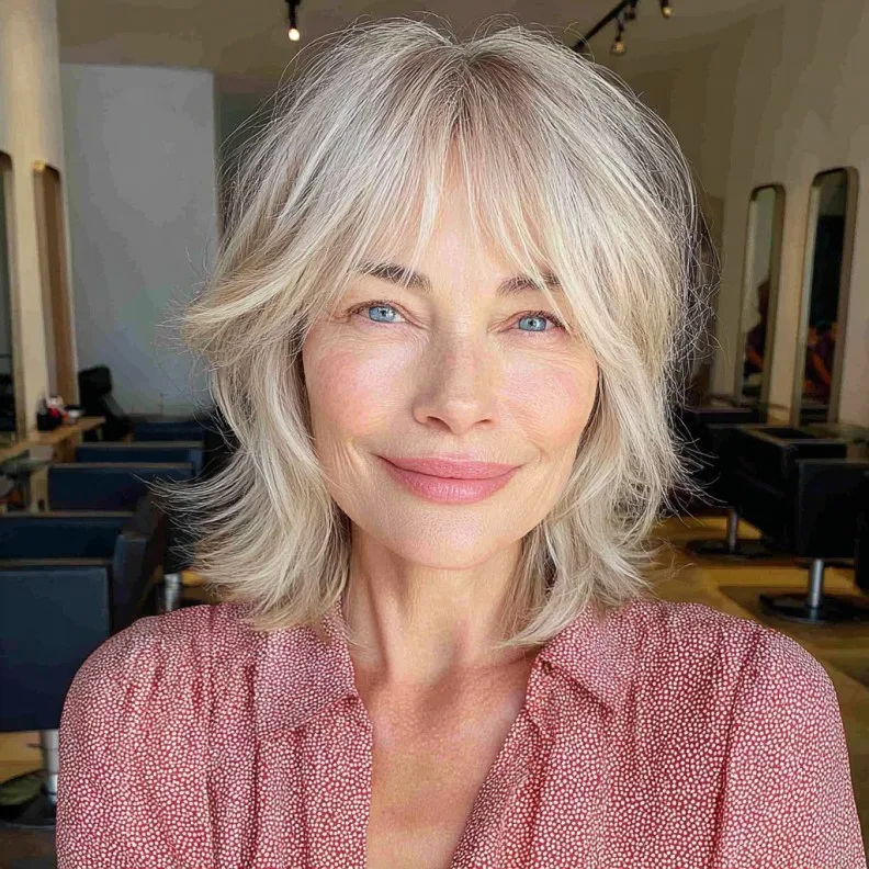 Fresh Layered Shag with Subtle Face-Framing Bangs