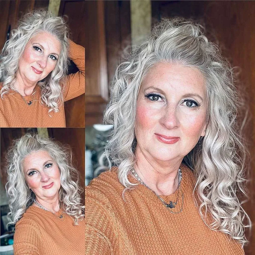 Gathered Back for Long Curly Locks for mature women