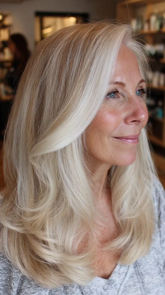 Graceful Blonde Waves with Glossy Finish