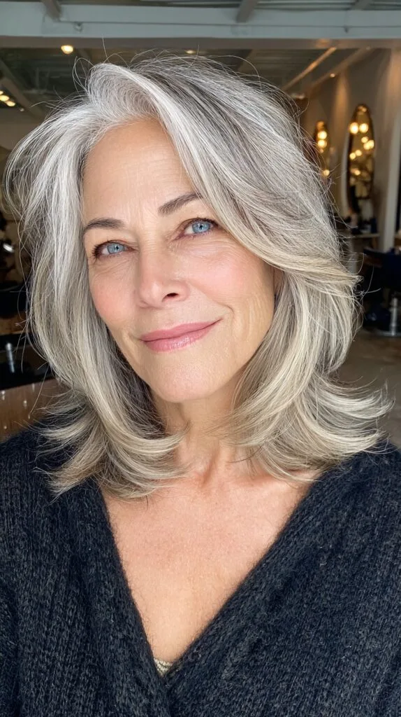 Graceful Silver Layered Feather Cut