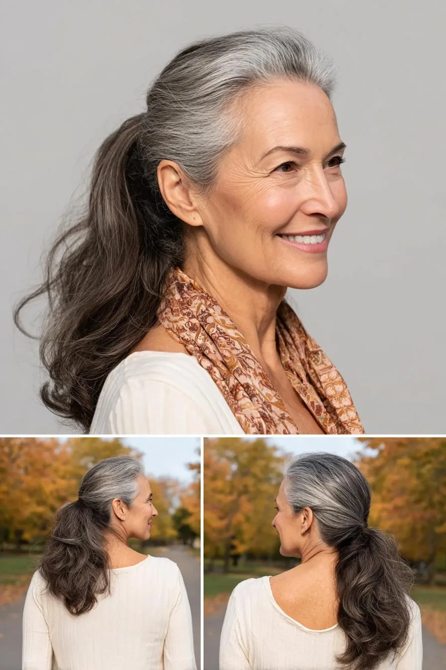 Graceful silver waves gathered