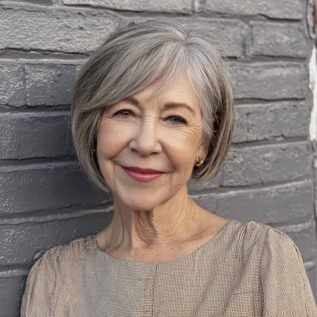 Graceful Softly Layered Bob with Subtle Highlights