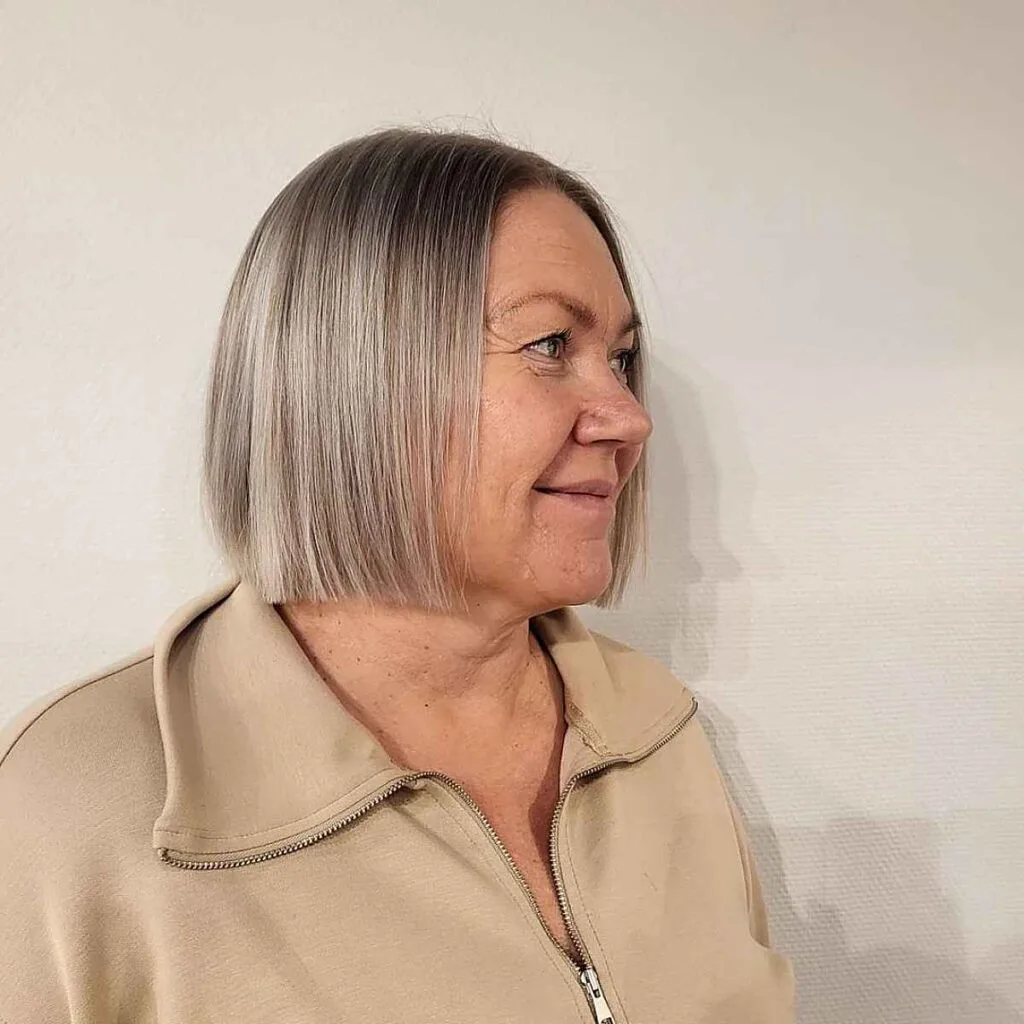 Hairstyle for heavy set women over 50 with Fine Hair