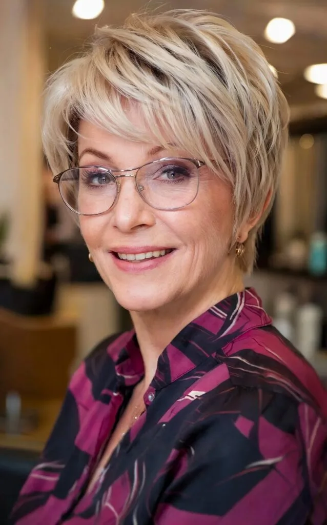 Layered Bixie for Older Ladies with Glasses