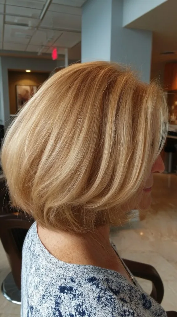 Layered Golden-Blonde Bob with Seamless Blending