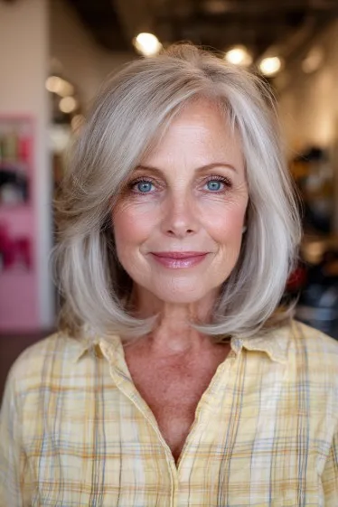 Light Layered Long Bob with Natural Volume