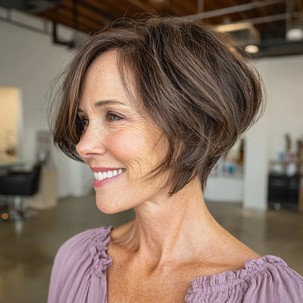 Modern Angular Bob with Soft Texture and Subtle Layers
