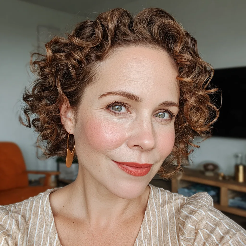 Modern Curly Bob with Defined Texture