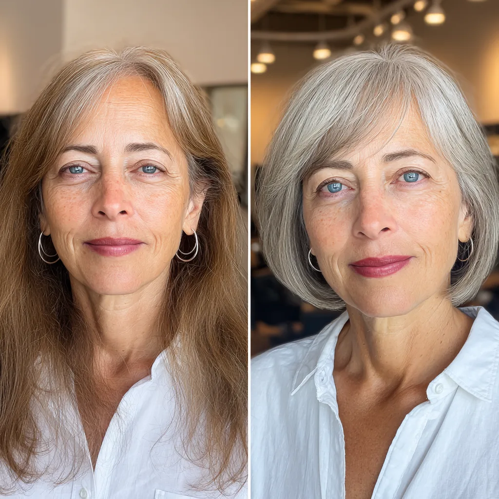 Modern Jaw-Length Bob with Soft Curtain Bangs