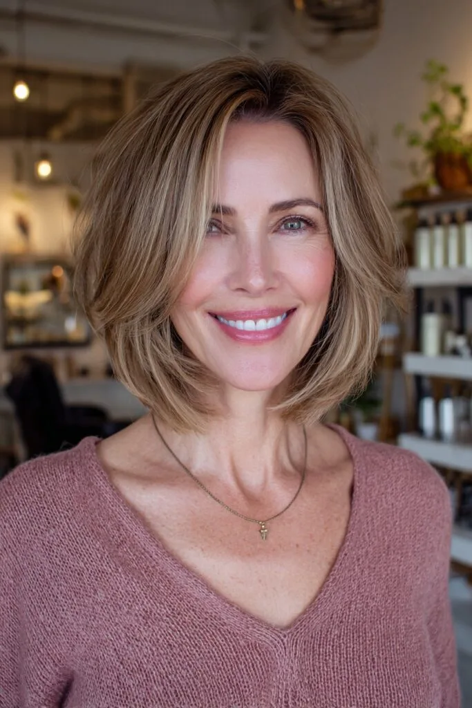 Modern Layered Bob with Subtle Face-Framing Layers