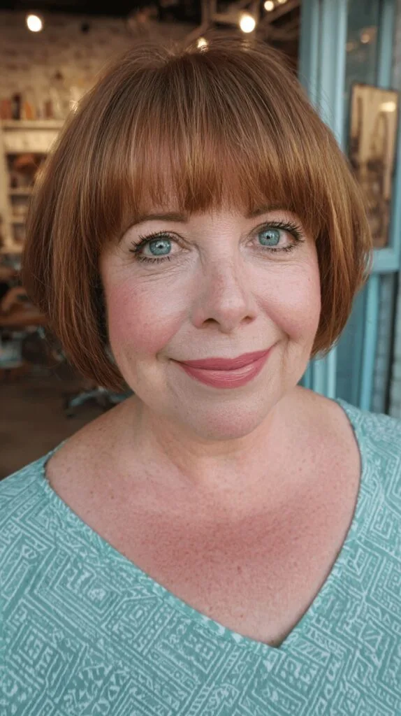Modern Rounded Bob with Soft Long Bangs