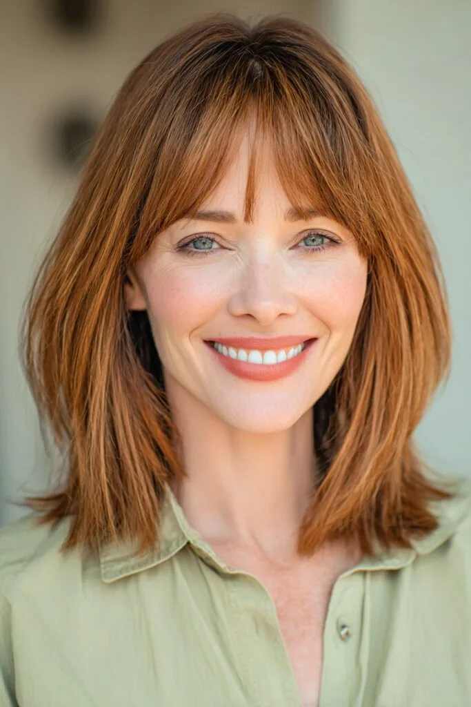 Modern Shaggy Lob with Subtle Layers