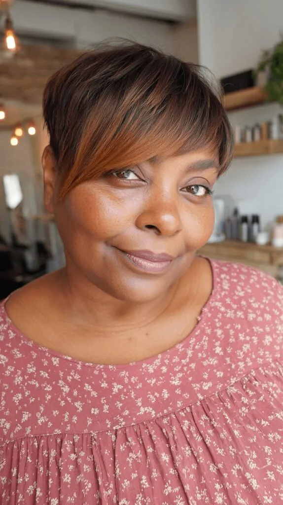 Modern Short Cut with Long Side Bangs