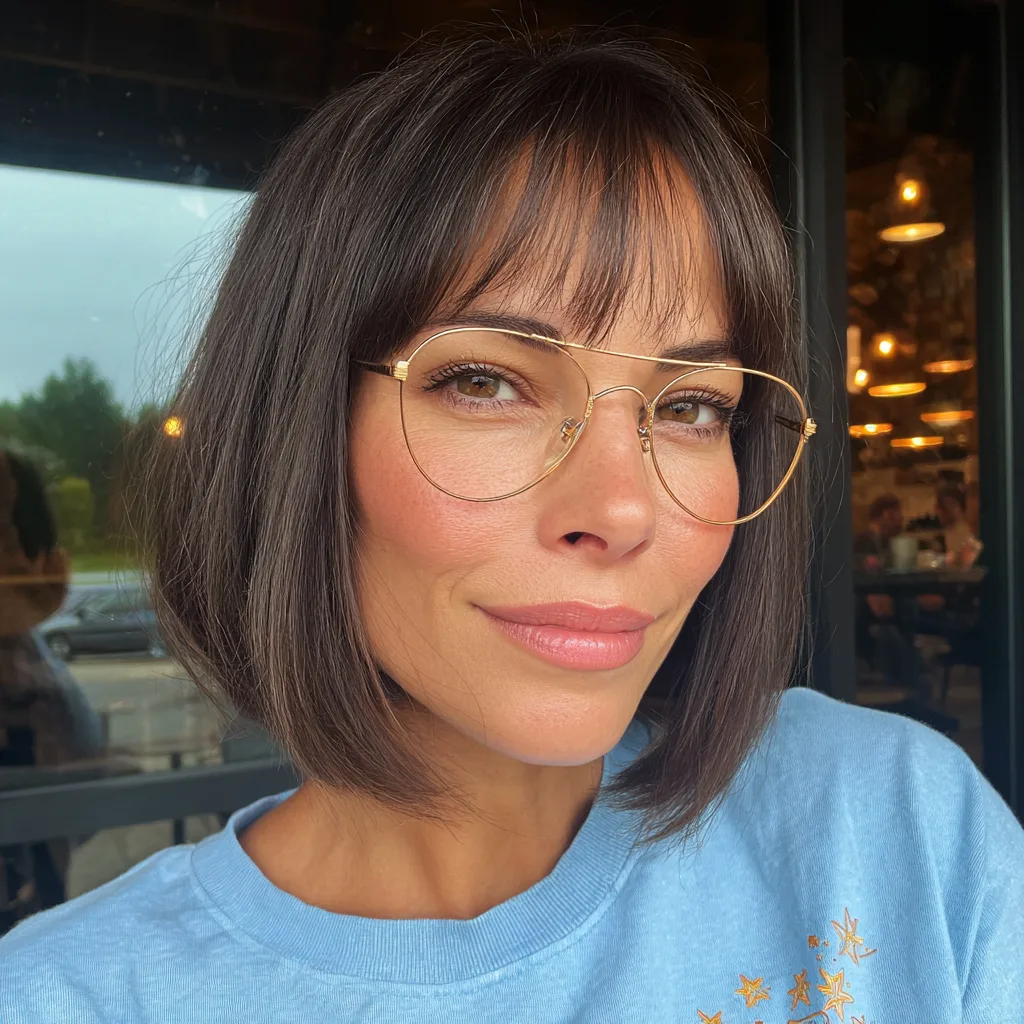 Modern Smooth Bob with Birkin Bangs