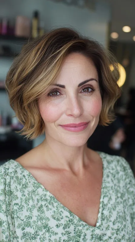 Modern Soft Textured Bob with Playful Waves