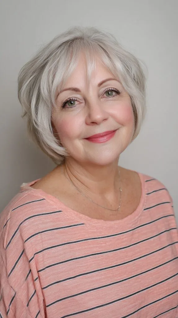 Modern Textured Bob with Soft Bangs