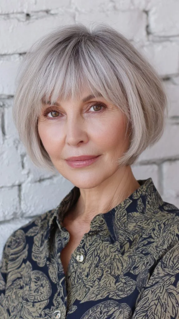 Modern Textured Bob with Soft Fringe