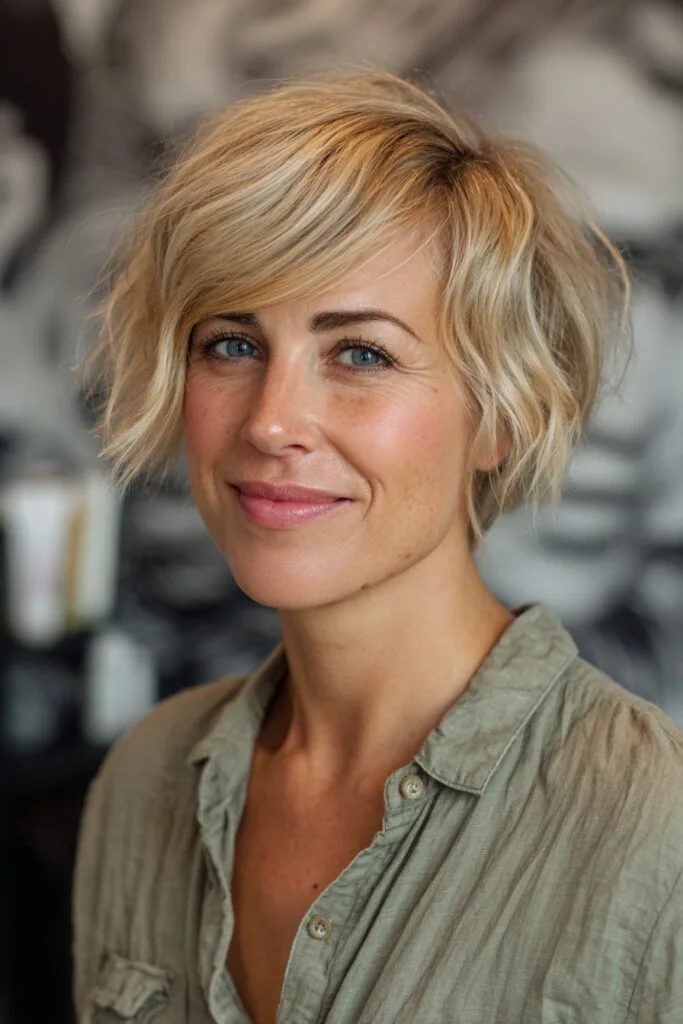 Modern Textured Bob with Soft Waves