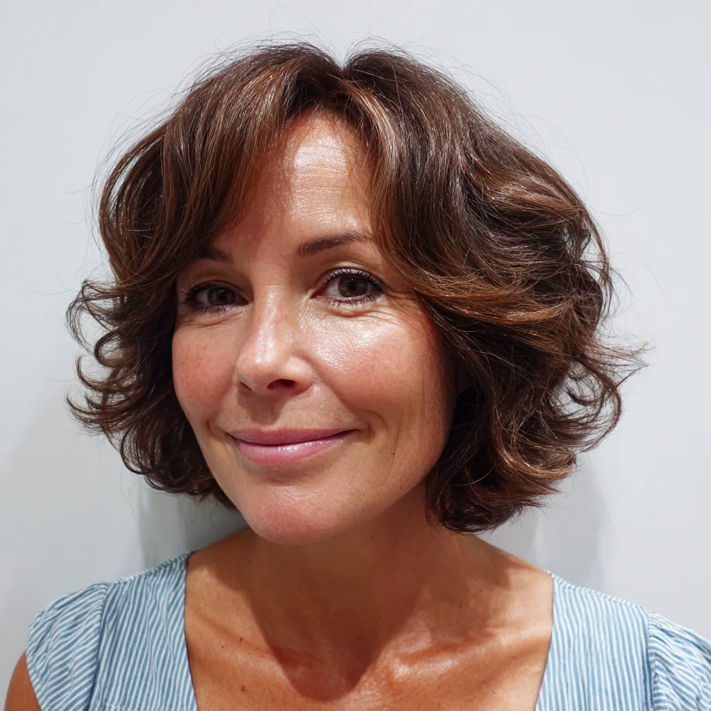 Modern Textured Bob with Subtle Curls