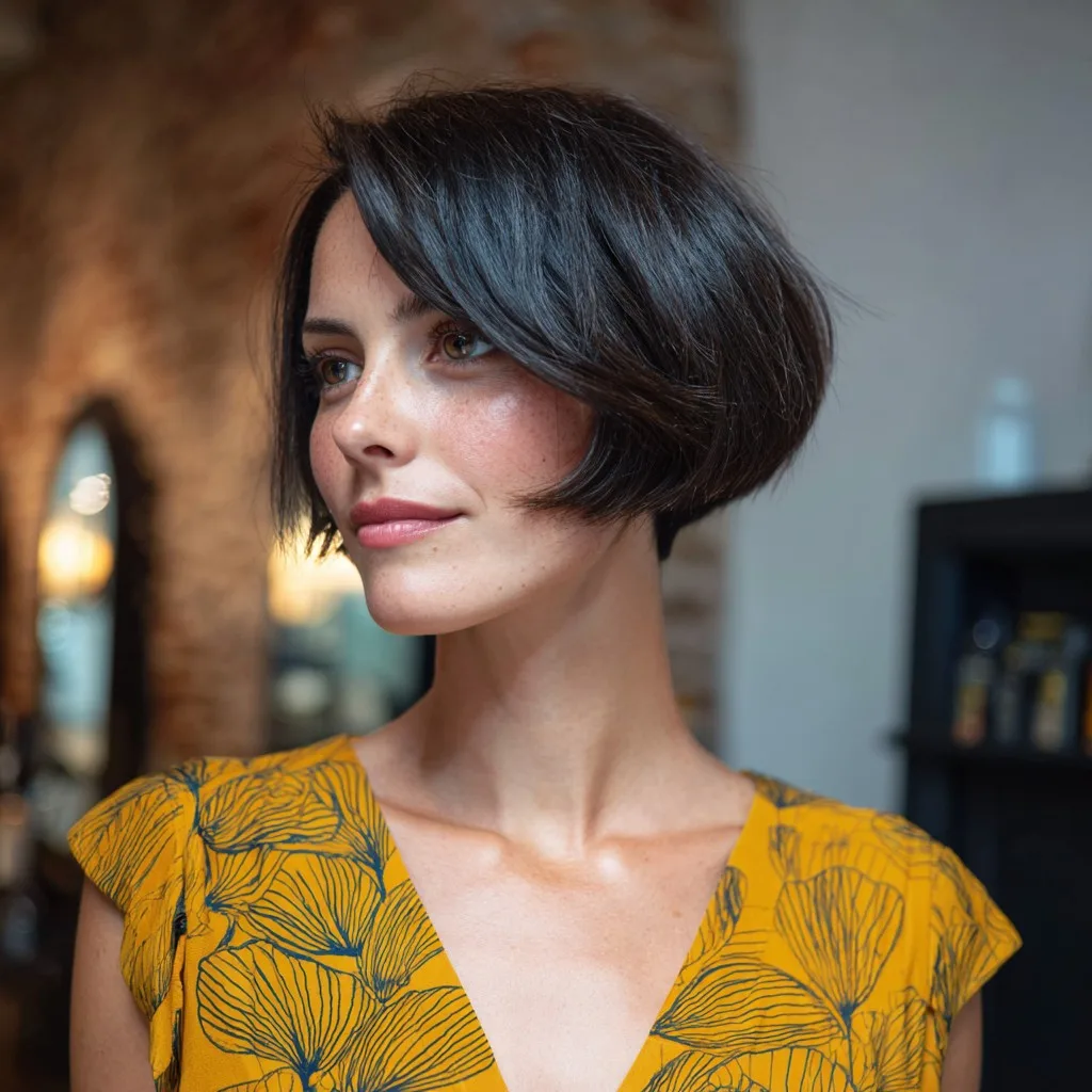 Modern Textured Bob with Subtle Forward Layers