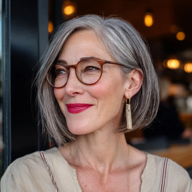 Modern Textured Bob with Subtle Highlights