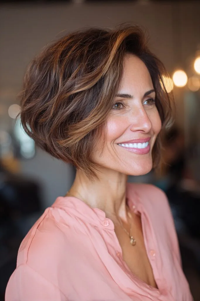Modern Textured Bob with Subtle Highlights