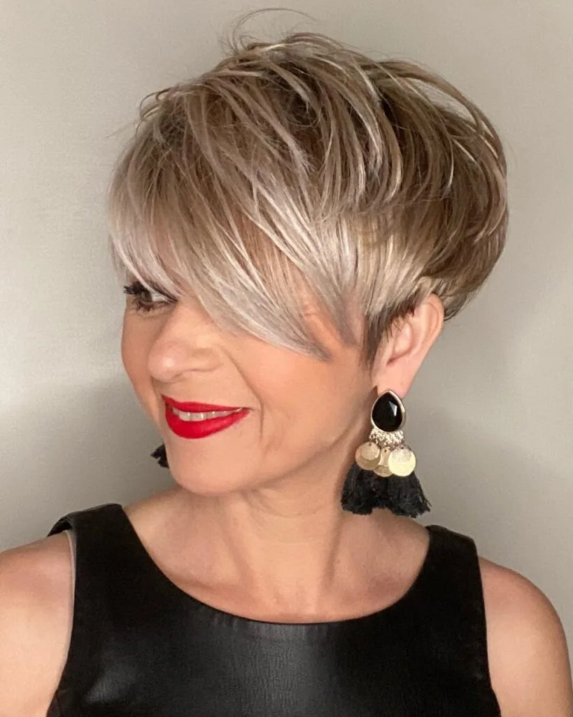 Modern Textured Pixie Cut with Bold Bangs