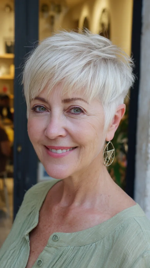 Modern Textured Pixie Cut with Soft Blonde Highlights