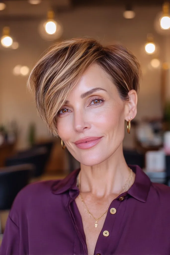 Modern Textured Pixie Cut with Subtle Highlights
