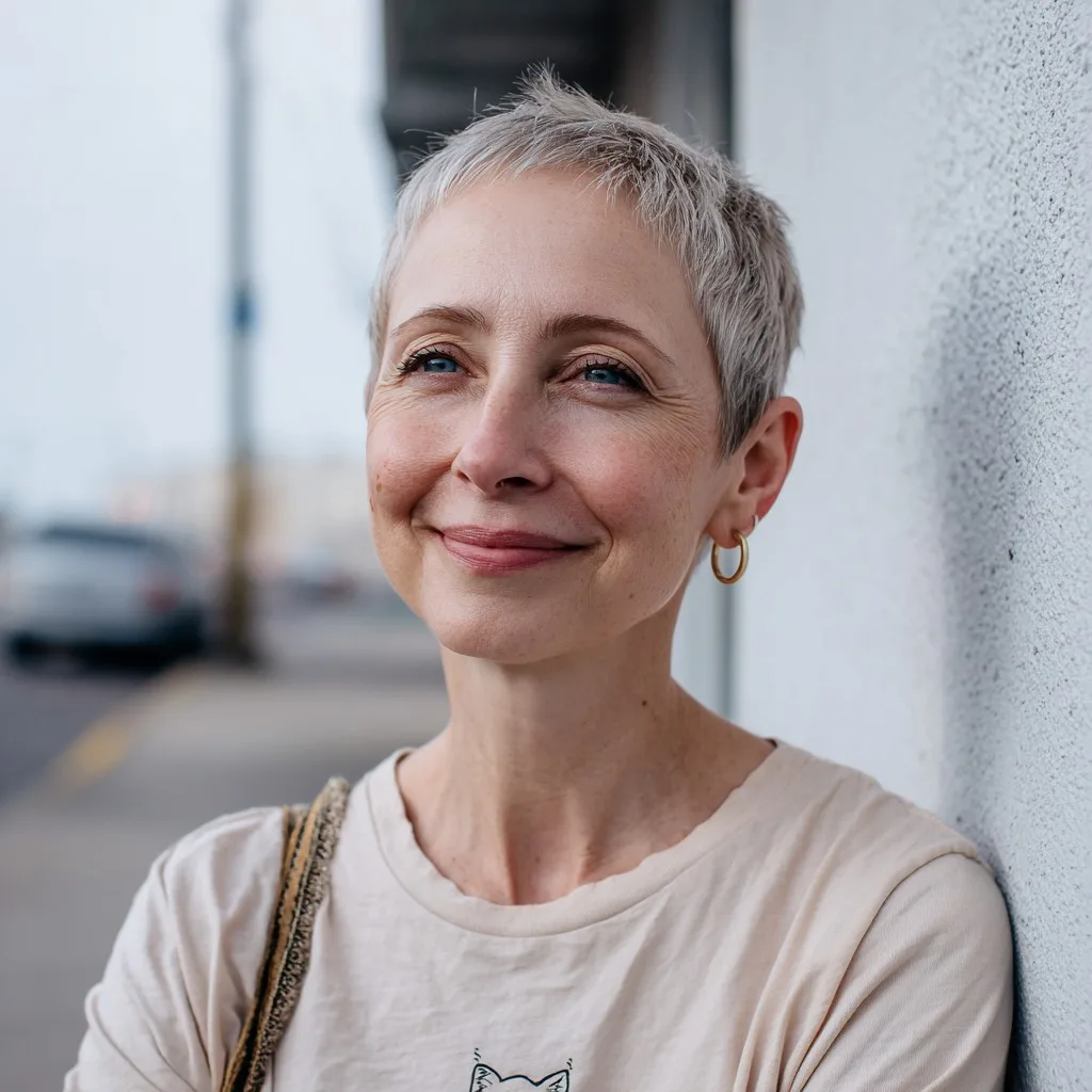 Modern Textured Pixie Cut with Subtle Highlights